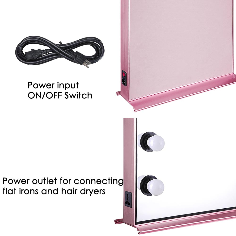 TheLAShop Hollywood Vanity Mirror with LED Lights - 26x20 Inches, Adjustable Brightness Dimmable for Makeup, Dressing Room & Photography Studio Lighting