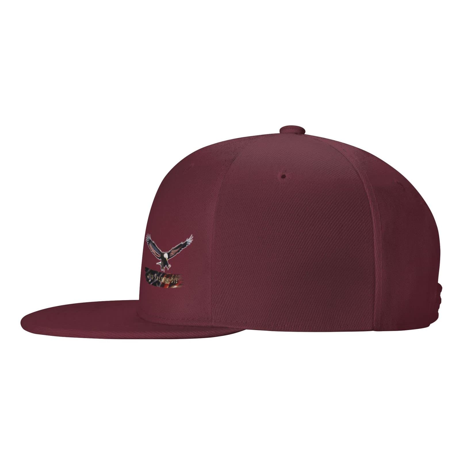 Live Free or Die American Flag Bald Eagle Snapback Baseball Cap - Patriotic Flat Bill Hat for Men & Women | Perfect for 4th of July, Veterans Day & Outdoor Events