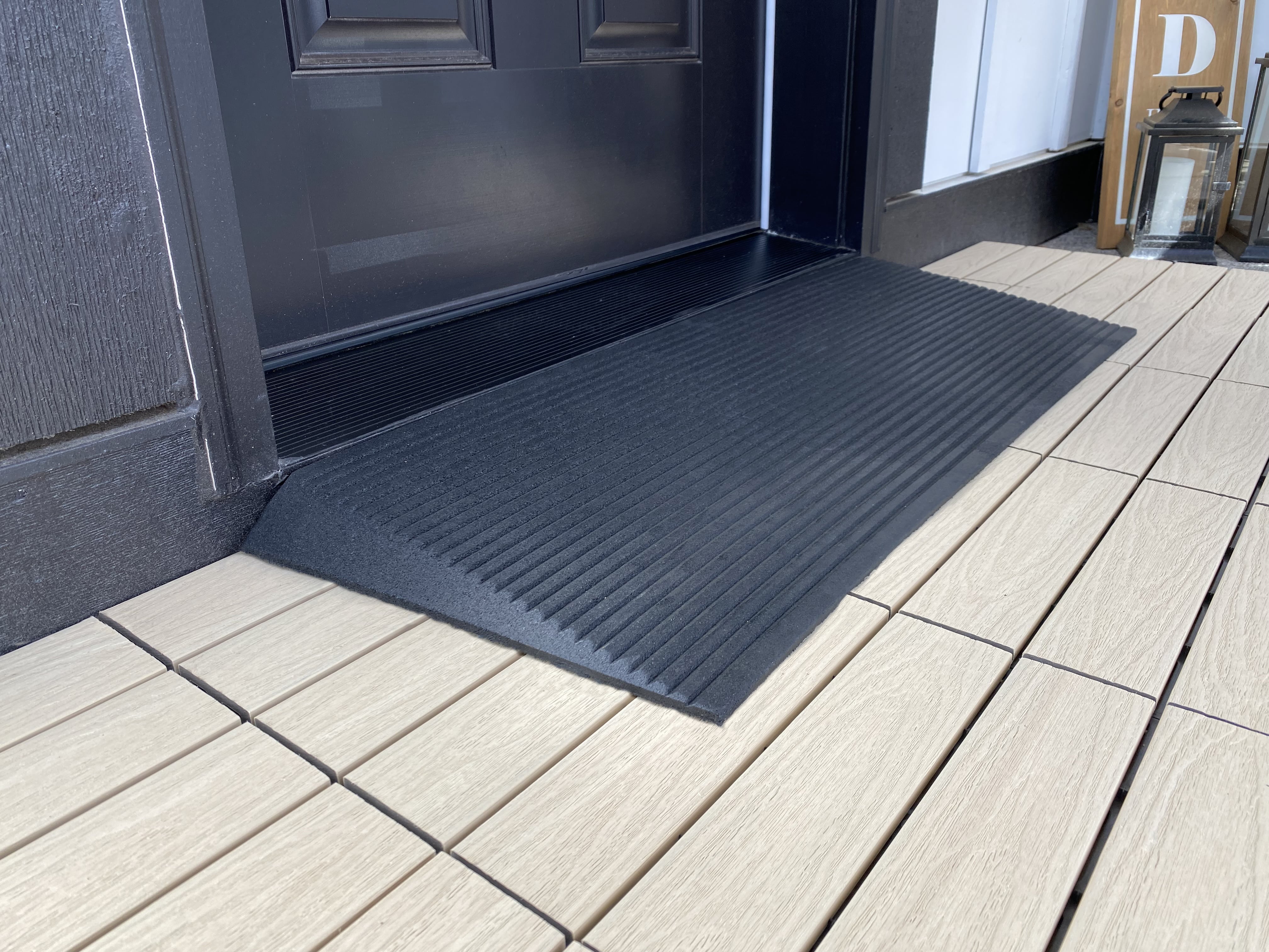 TRANSITIONS® Angled Entry Mat - Non-Slip Floor Mat for Home & Office - Durable Indoor/Outdoor Doormat for High Traffic Areas - Perfect for Front Door, Garage, and Patio Use