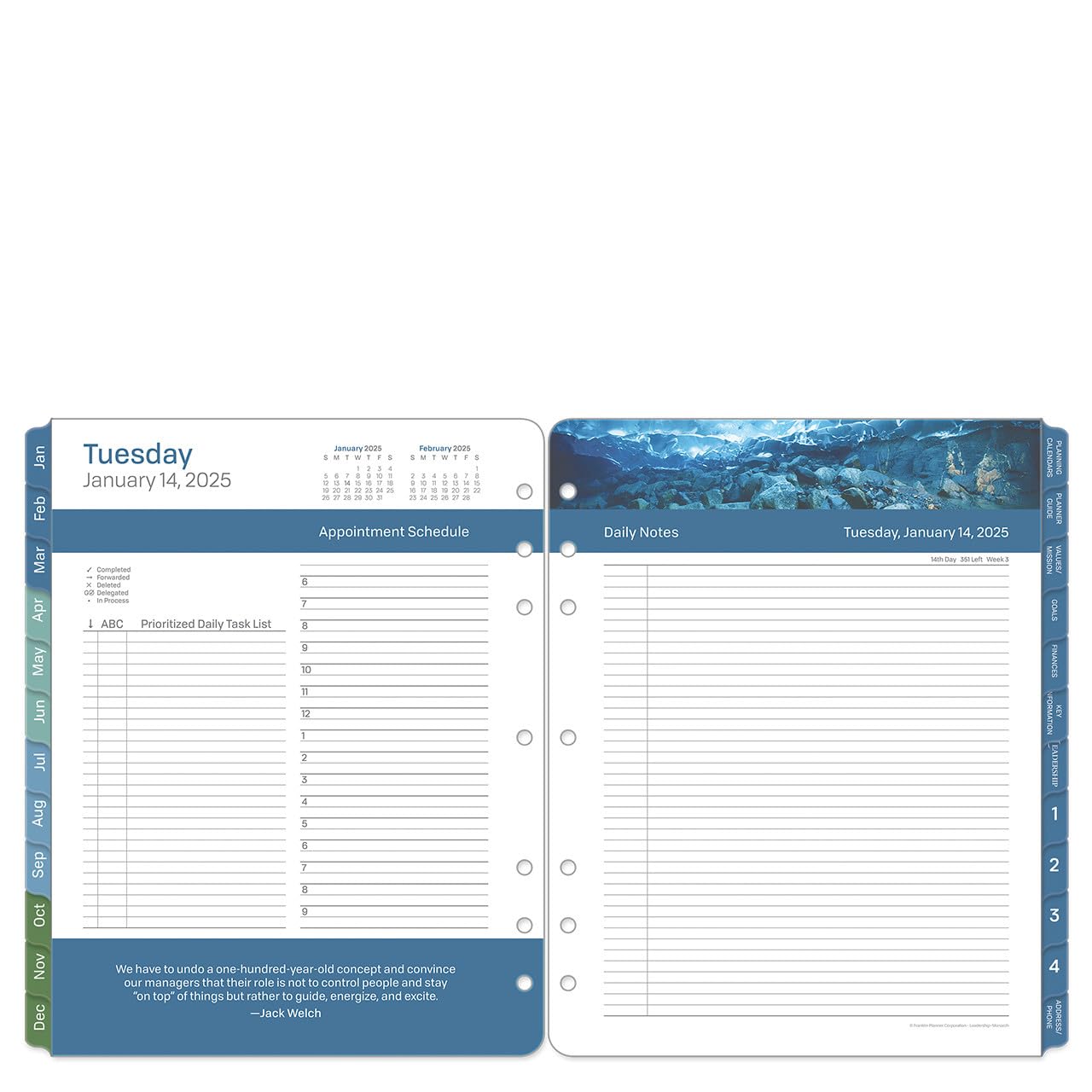 FranklinCovey Monarch Leadership Planner 2025 - Two Page Per Day Ring-Bound Organizer (January to December) | Daily Productivity Journal for Executives, Managers & Professionals | Perfect for Office, Business Meetings & Goal Tracking