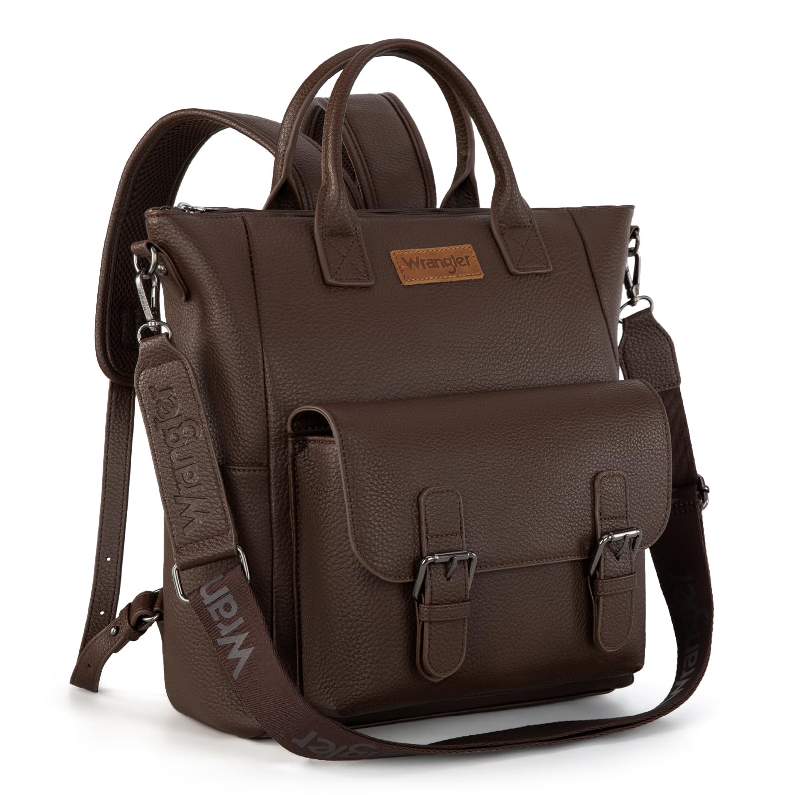Montana West Wrangler Women's Vegan Leather Purse Backpack - Convertible Crossbody Shoulder Strap for Travel, Work & Everyday Use | Durable & Stylish Handbag for Commuting, Shopping & Outdoor Activities