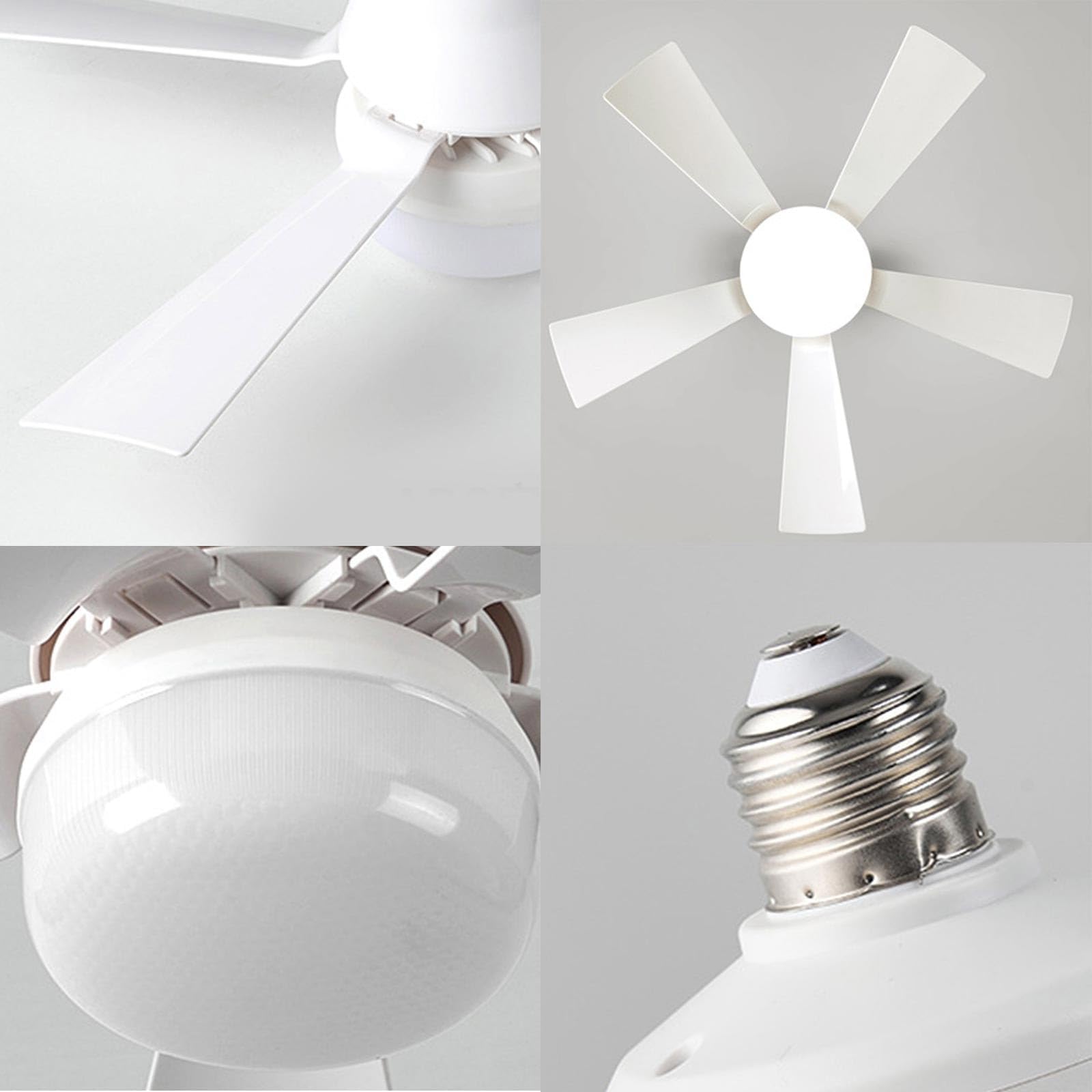 Dimmable LED Socket Fan Light with Remote - 3 Colors (3000K-6500K), 30W Screw-in Ceiling Fan Light Bulb for Bedroom, Living Room, Kitchen & Garage - Perfect for Home Cooling and Ambient Lighting