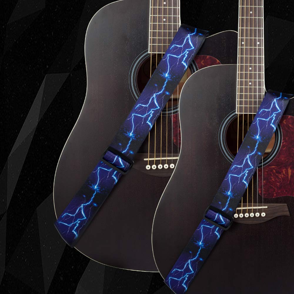 Premium Adjustable Guitar Strap for Electric & Acoustic Guitars - Comfortable Padded Shoulder Support - Ideal for Live Performances, Studio Sessions & Practice