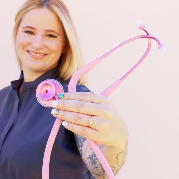 Acoustica® Pink Stethoscope - Professional Medical Stethoscope for Nurses, Doctors & Students - Ideal for Clinical Use, Patient Exams & Healthcare Training