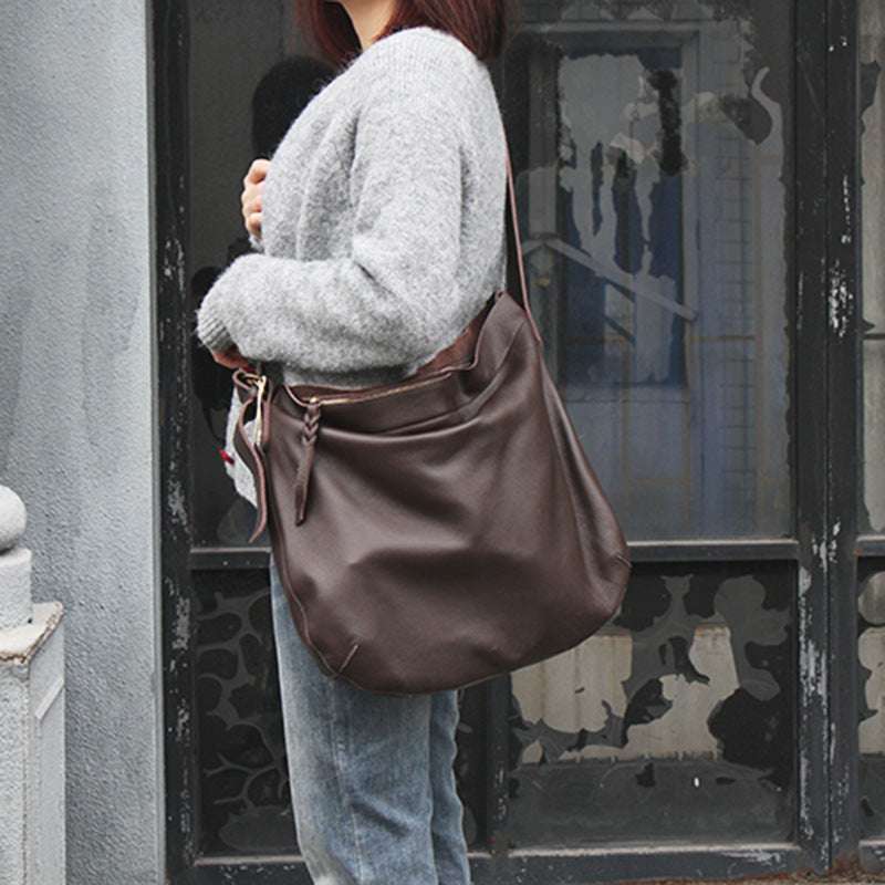 Premium Genuine Leather Sling Bag for Women & Men - Lightweight Crossbody Shoulder Bag with Adjustable Strap - Perfect for Travel, Work & Everyday Use