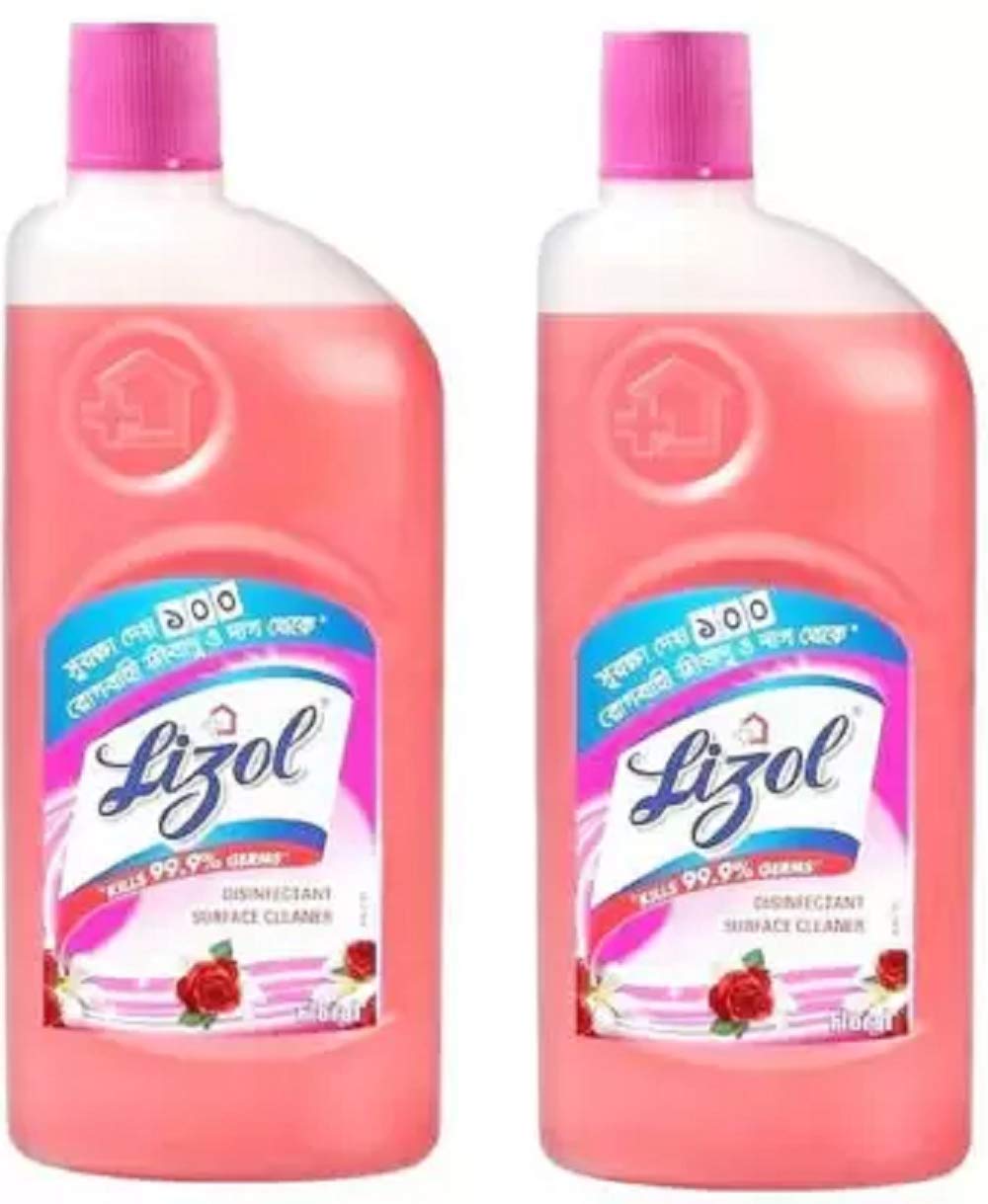 Lizol Disinfectant Surface Cleaner - Floral Scent, 2-Pack (500ml Each) | Kills 99.9% Germs | Ideal for Kitchen, Bathroom & Home Disinfection