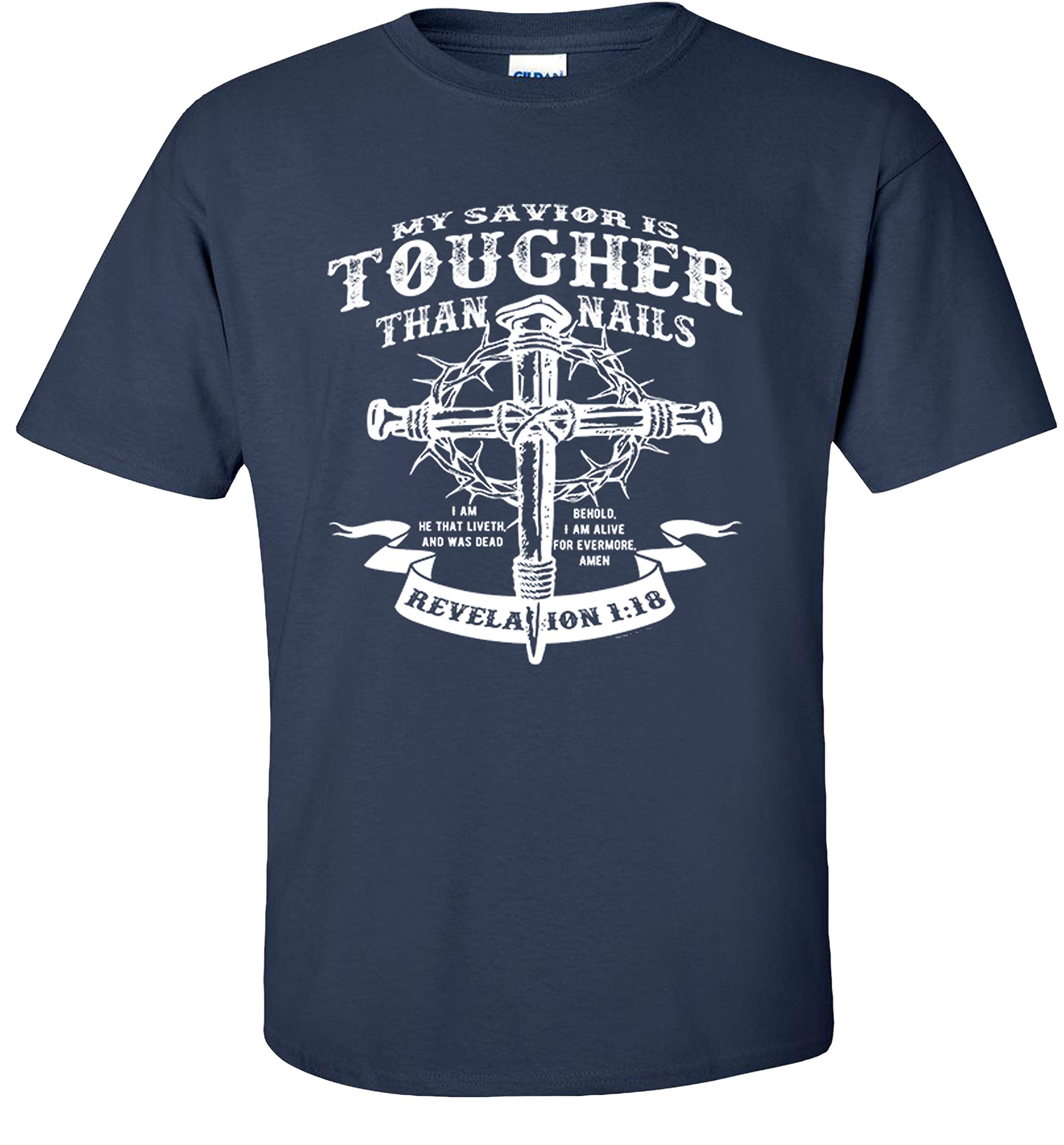Faith-Inspired Christian T-Shirt - My Savior is Tougher Than Nails - Religious Apparel for Church, Bible Study & Daily Wear