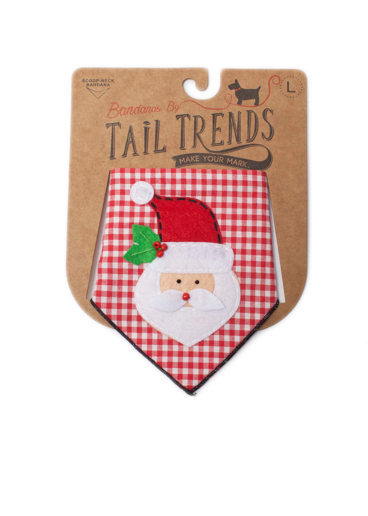 Santa Claus Dog Bandanas for Medium to Large Dogs - 100% Cotton Christmas Pet Bandana with Designer Applique - Perfect for Holiday Photos, Parties & Festive Outfits