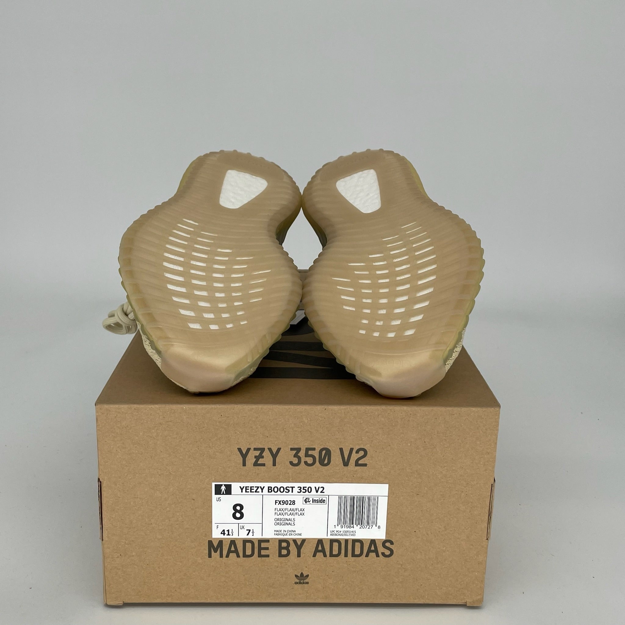 Adidas Yeezy Boost 350 V2 Flax - Men's Size 8 Sneakers FX9028 | Comfortable Running Shoes for Casual Wear & Gym Workouts