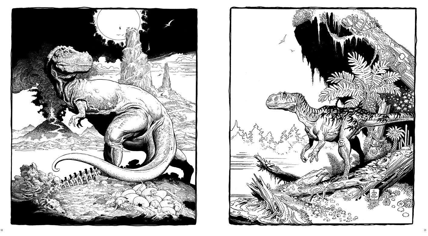 Dinosaurs Coloring Book by William Stout - Prehistoric Animal Art for Kids & Adults | Perfect for Relaxation, Education & Creative Fun
