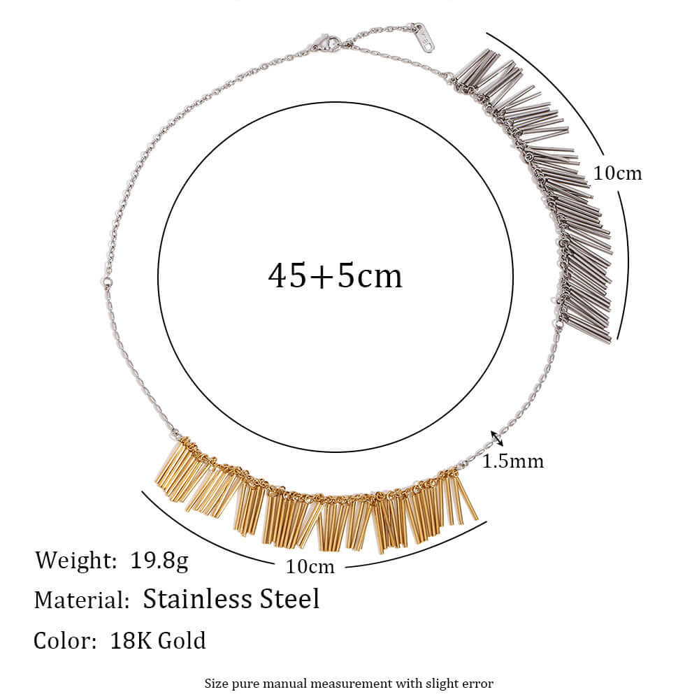 Elegant Gold and Silver Statement Tassel Chain Necklace | Fashion Jewelry for Women | Perfect for Parties, Weddings & Date Nights | N3317