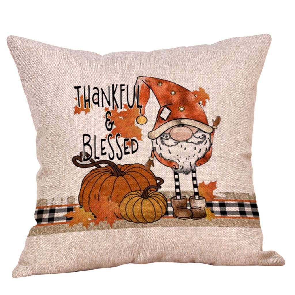 Watonic Fall & Christmas Pillow Covers - 18x18 Inch Santa Claus Pattern Decorative Pillowcases for Holiday Home Decor - Perfect for Sofa, Bed, and Seasonal Festive Decorations