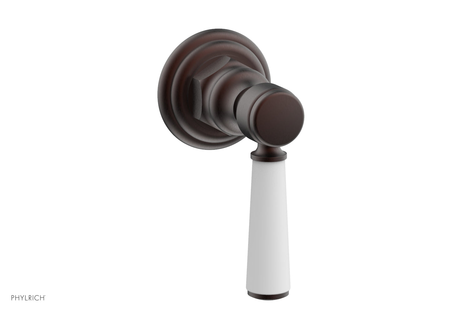 HEX TRADITIONAL/HENRI Volume Control Diverter Valve - Satin White Lever Handle (500-36) for Bathroom & Shower Fixtures