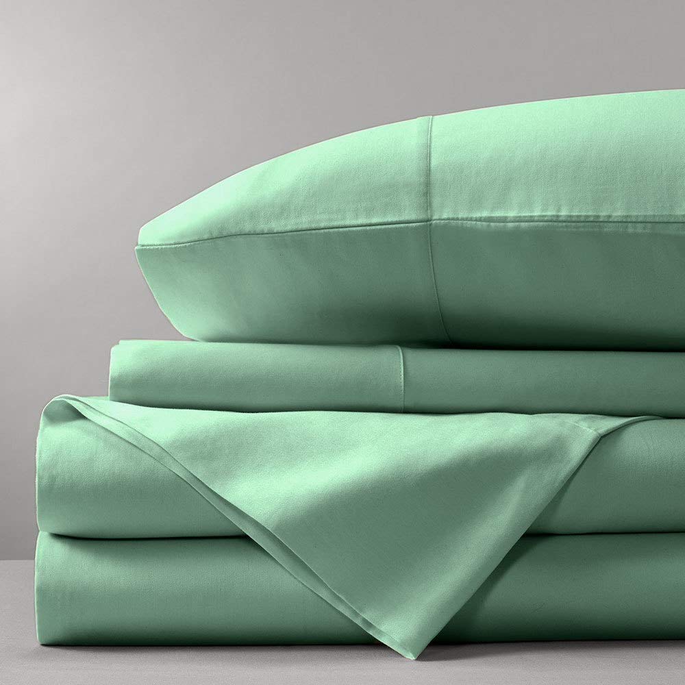 Opulence Bedding 100% Organic Cotton California King Sheet Set - 500 Thread Count, 19-Inch Deep Pocket, Moss Green - Ultra Soft & Breathable for Luxurious Sleep - Perfect for Master Bedrooms & Guest Rooms