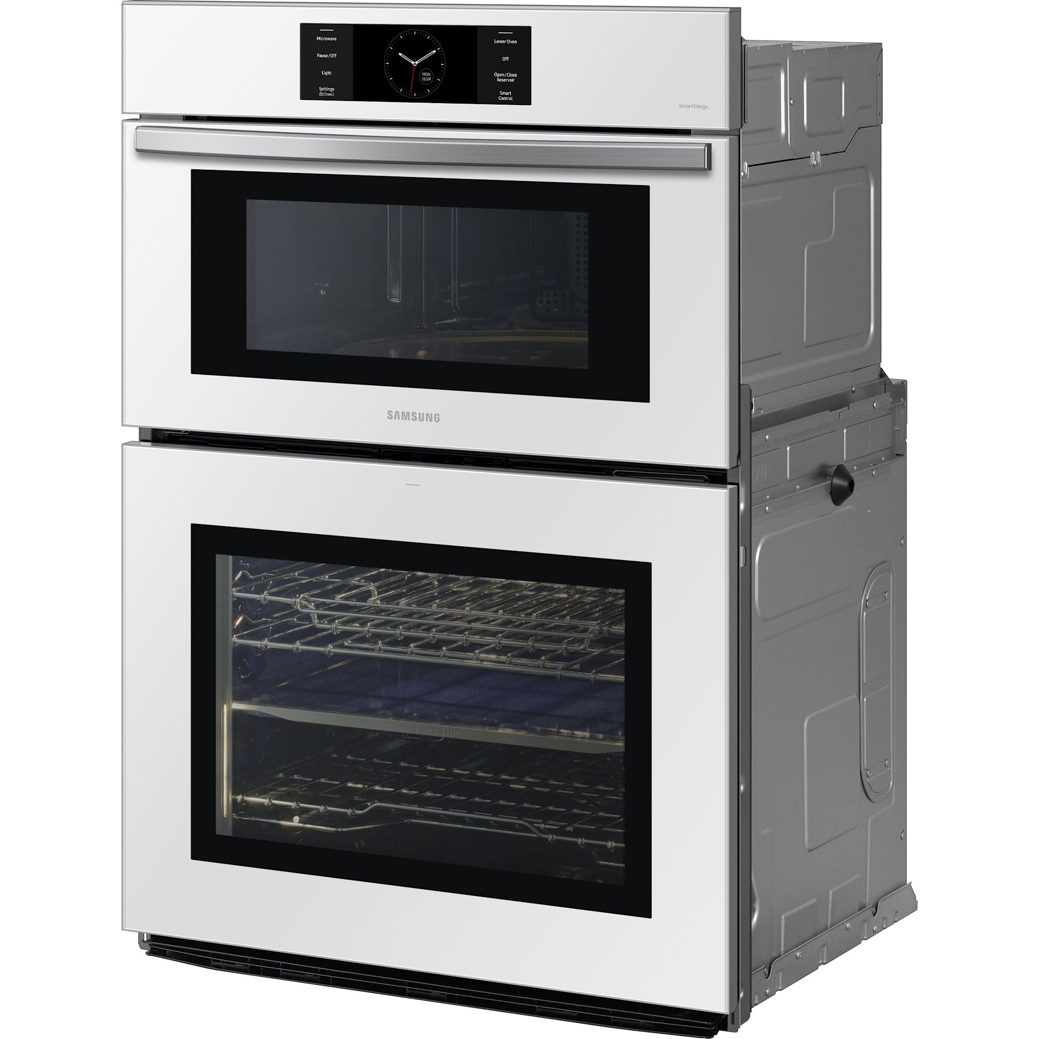 Samsung NQ70CB700D12AA 30-Inch Smart Microwave and Wall Oven Combo - White Glass Finish for Modern Kitchens | Perfect for Baking, Roasting & Quick Meals