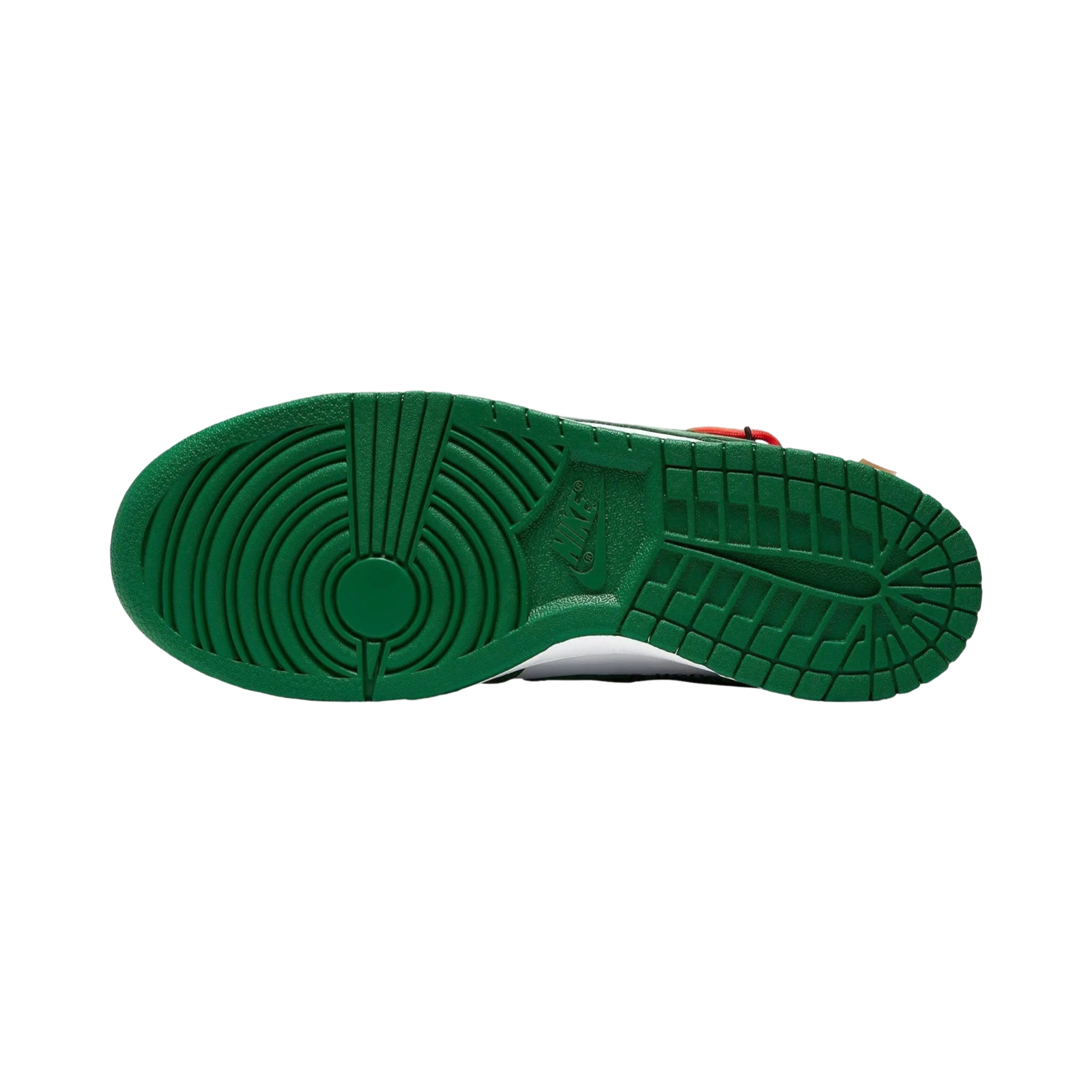 Off White x Nike Dunk Low Leather Sneakers - White & Pine Green Colorway - Limited Edition Collaboration - Perfect for Streetwear & Sneaker Collectors