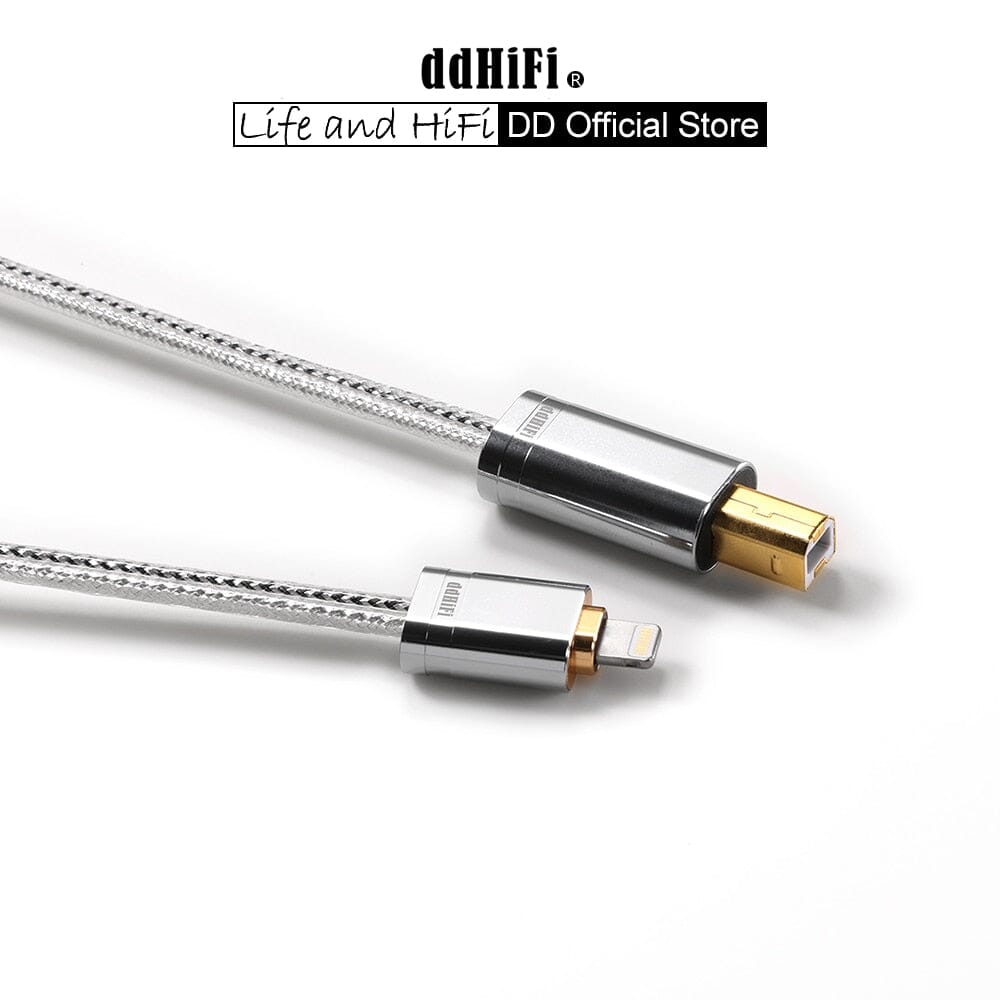 DD ddHiFi TC09BL Lightning to USB B HiFi Audiophile Cable - Premium Audio Connection for iPhone, DAC, and Studio Equipment - Perfect for Music Lovers & Professional Recording