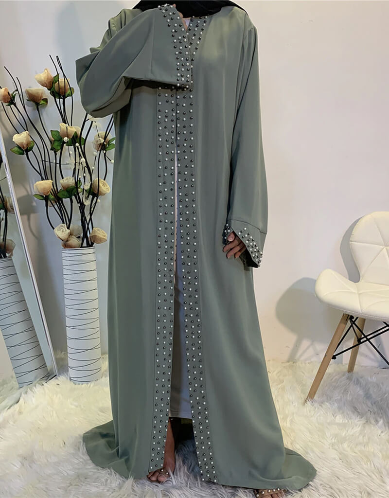 Elegant Moroccan Kaftan Abaya Dress for Muslim Women - Modest Islamic Long Dress for Prayer, Eid, and Special Occasions