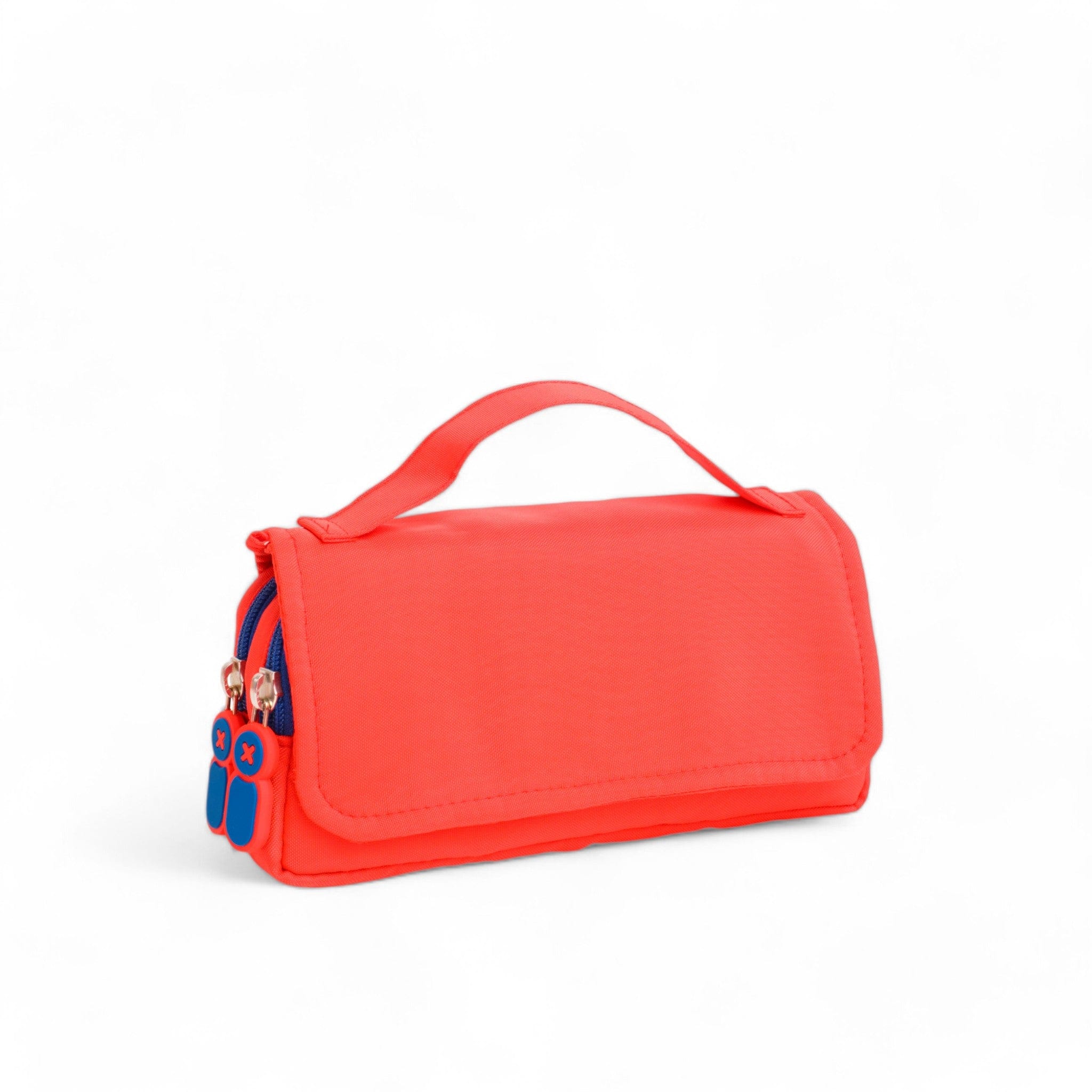 Moji Pencil Case - Durable Zipper Pouch for Pens, Markers & School Supplies (Red) - Perfect for Students, Office & Travel Organization
