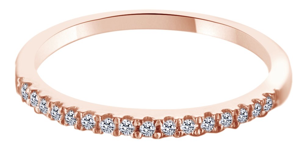 10k Solid Gold AFFY White Natural Diamond Eternal Wedding Band Ring (0.2 Cttw) - Perfect for Engagement, Anniversary & Bridal Jewelry Gifts