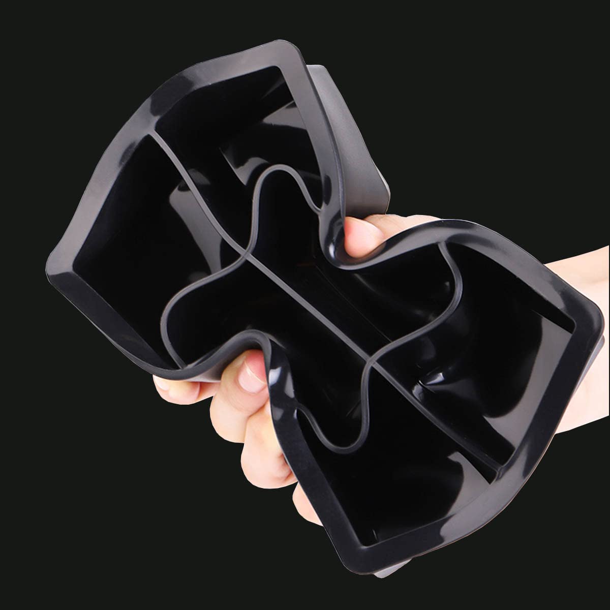 2 Pack Silicone Ice Cube Trays - Easy Release, Flexible 6-Cube Molds, Stackable Freezer Trays for Large 4.8