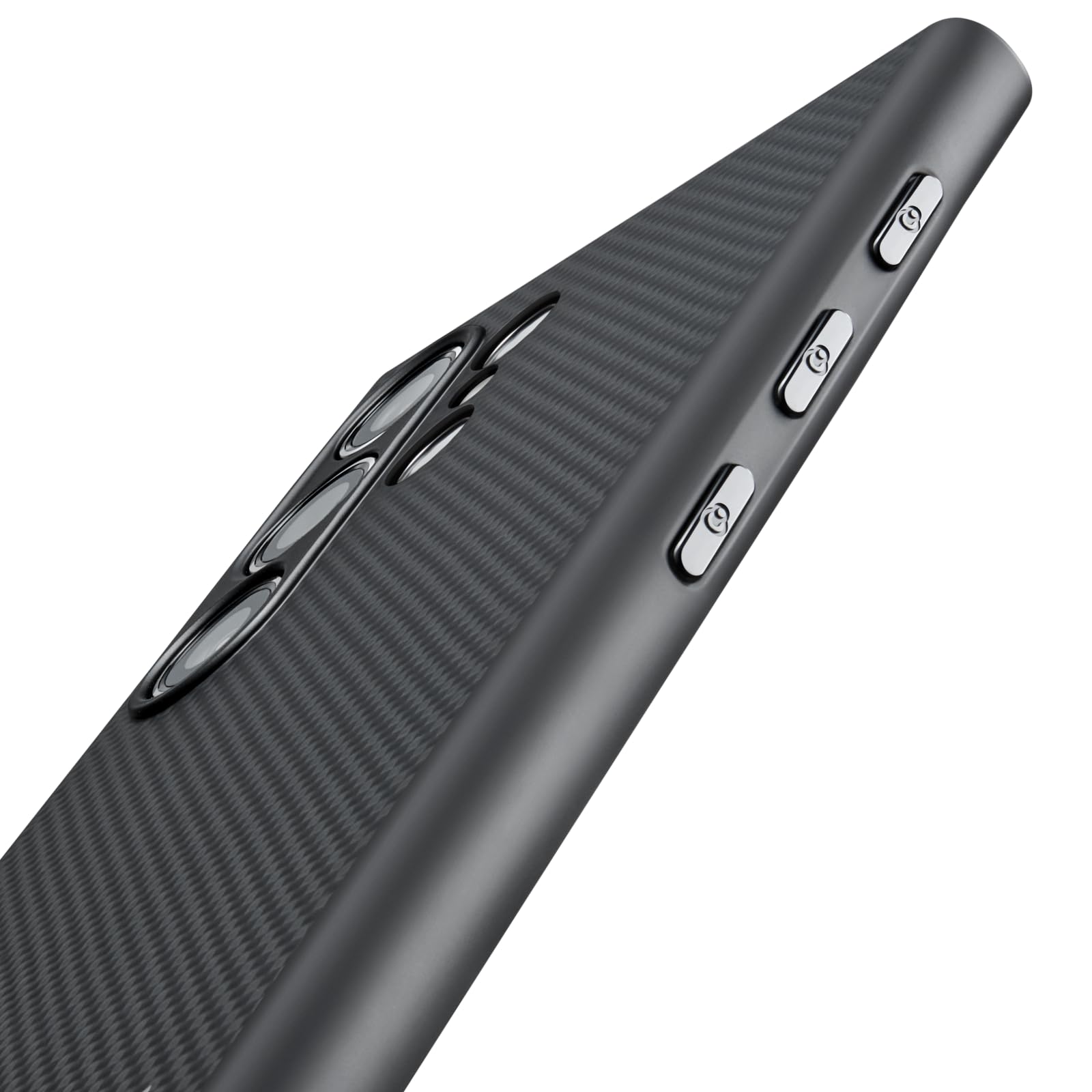 Pitaka Samsung Galaxy S24 Ultra Case 6.8 Inch - Magsafe Compatible Protective Phone Cover with 1500D Aramid Fiber - Slim Durable Black Case for Work, Travel & Everyday Use [PinButton Design]