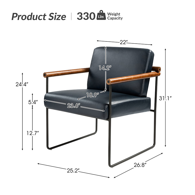Edurne Modern Armchair with Sturdy Metal Legs - Perfect for Living Room, Office, and Lounge Areas