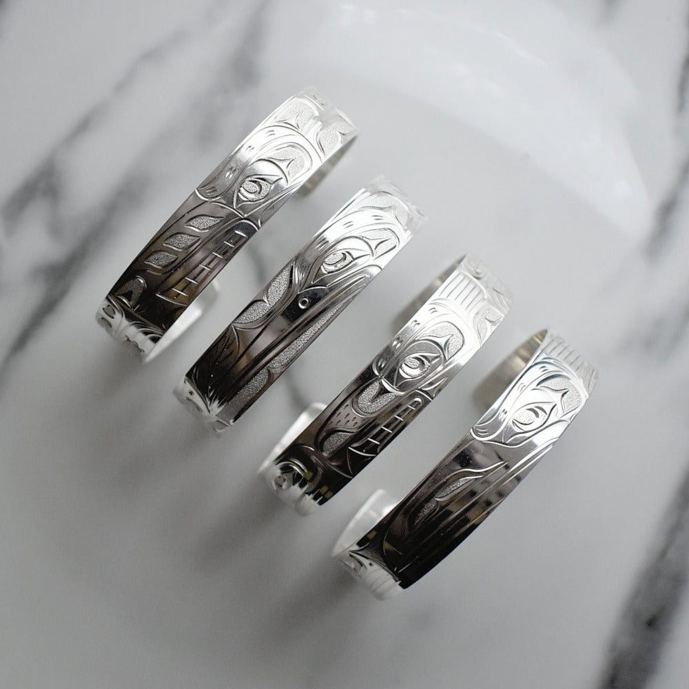 Joe Descoteaux Medium Silver Totem Cuff Bracelet - Handcrafted Boho Jewelry for Women, Perfect for Festivals, Parties & Everyday Wear