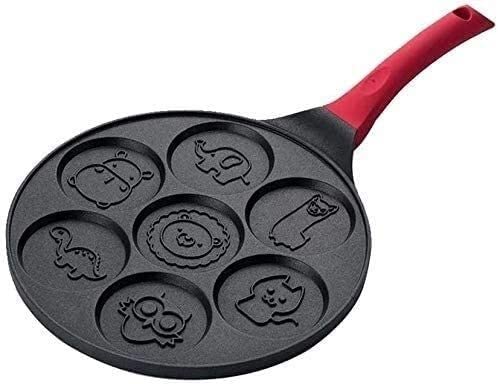 Non-Stick Aluminum Alloy Pancake Pan with 7 Holes - Perfect for Omelets, Fried Eggs & Smiley Face Pancakes - Ideal Breakfast Cooking Tool for Home & Restaurant Use