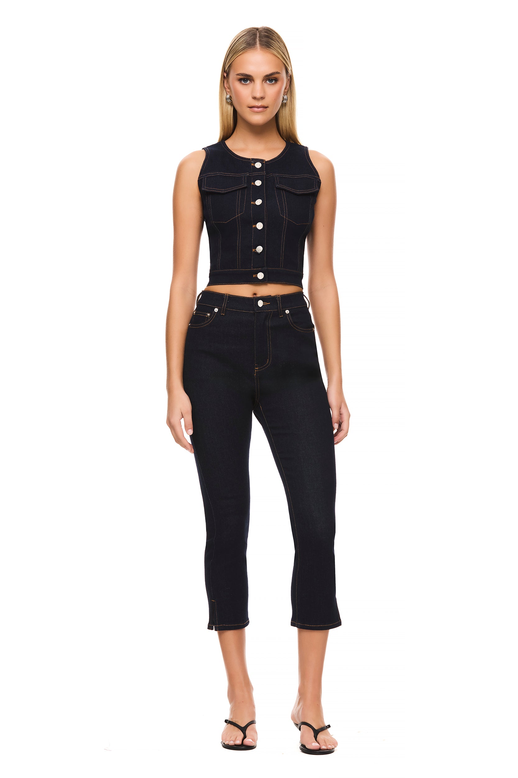 The Rina Dark Blue Vest for Women - Stylish & Comfortable Layering Piece for Work, Travel & Casual Outfits