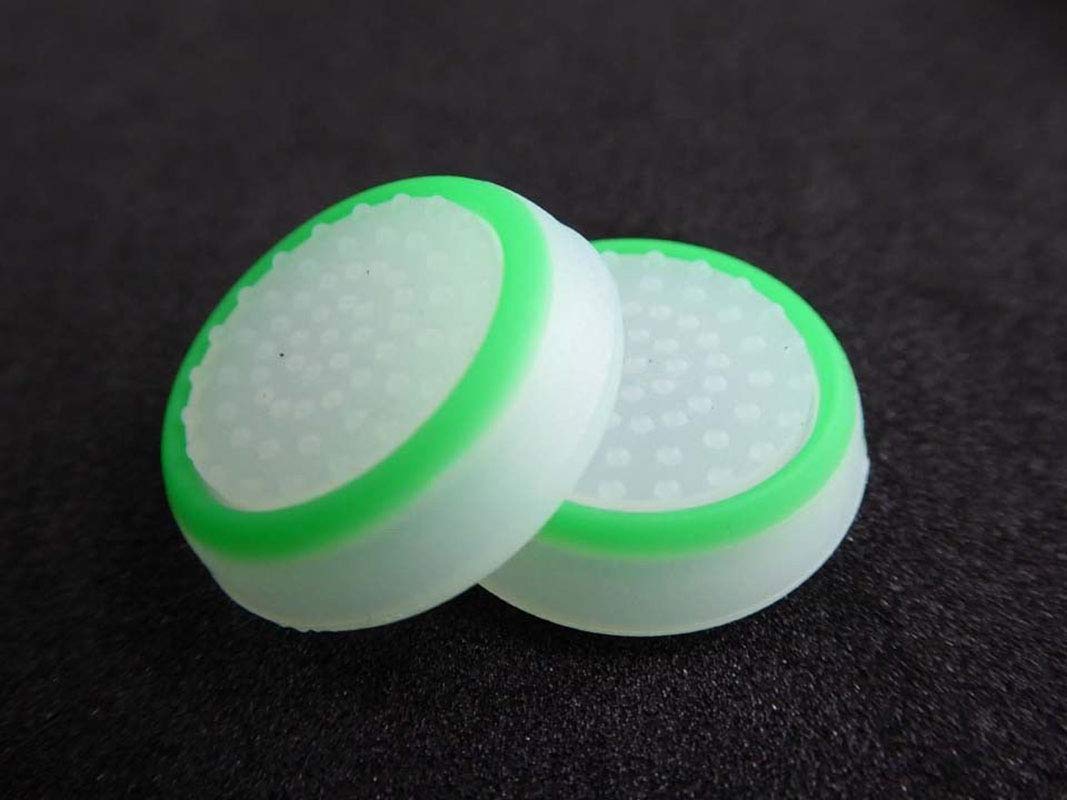 Premium Silicone Thumb Stick Joystick Caps for Nintendo Switch Joy-Con Controllers - Enhanced Grip & Protection (White-Green) - Perfect for Gaming, Travel, and Long Play Sessions