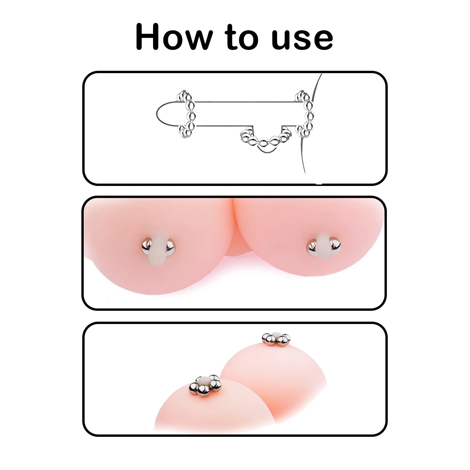 BDSM Nipple Clamps for Women & Couples - Sensual Non-Piercing Sex Toys for Pleasure & Fetish Play - Perfect for Spicing Up Bedroom Fun, Roleplay & BDSM Scenes