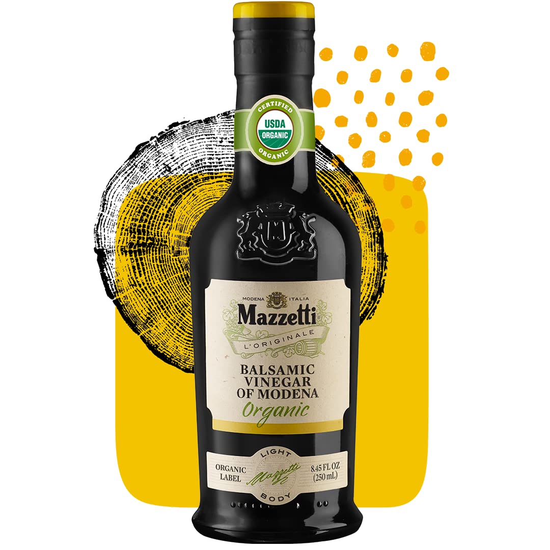 Mazzetti L'Originale Organic Aged Balsamic Vinegar of Modena - 3 Leaf Certified, 8.45 oz - Premium Italian Condiment for Salads, Cheese & Gourmet Cooking