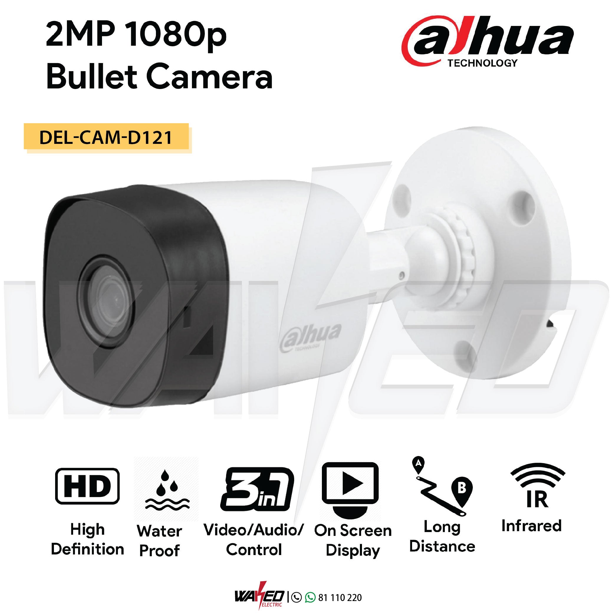 DAHUA DH HAC B1A21 2MP HD Security Camera - Indoor/Outdoor Surveillance, Night Vision, Weatherproof for Home & Business Security Monitoring