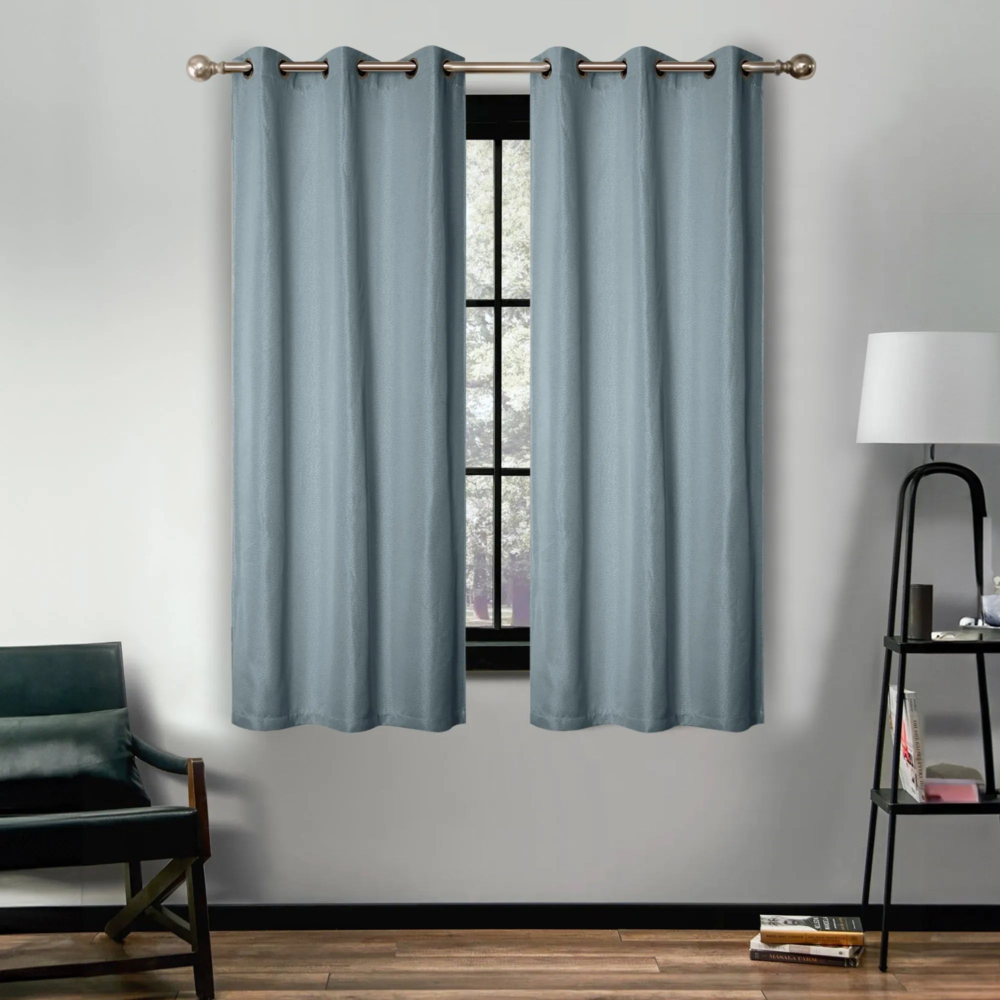 Linen Pattern Blackout Curtains for Bedroom - Thermal Insulated, Noise Reducing, Washable Room Darkening Drapes (Set of 2 Panels) - Perfect for Nursery, Home Theater & Light Sleepers