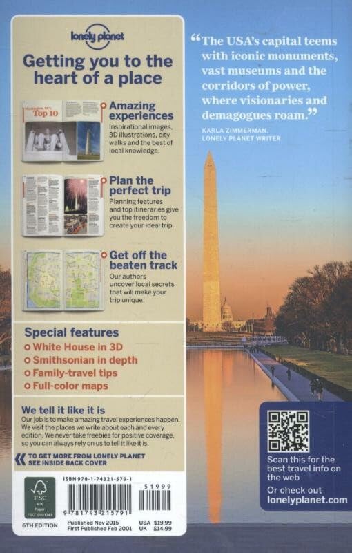 Lonely Planet Washington DC Travel Guide 2024 - Best Attractions, Maps & Insider Tips | Perfect for Family Vacations & Solo Adventures