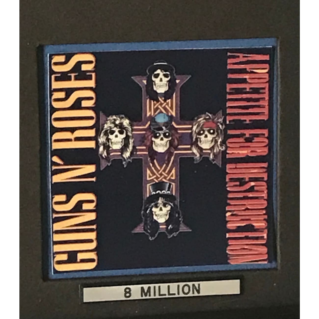 Guns N' Roses Appetite For Destruction Album - RIAA 8x Multi Platinum Award - Perfect for Rock Music Collectors & Home Decor