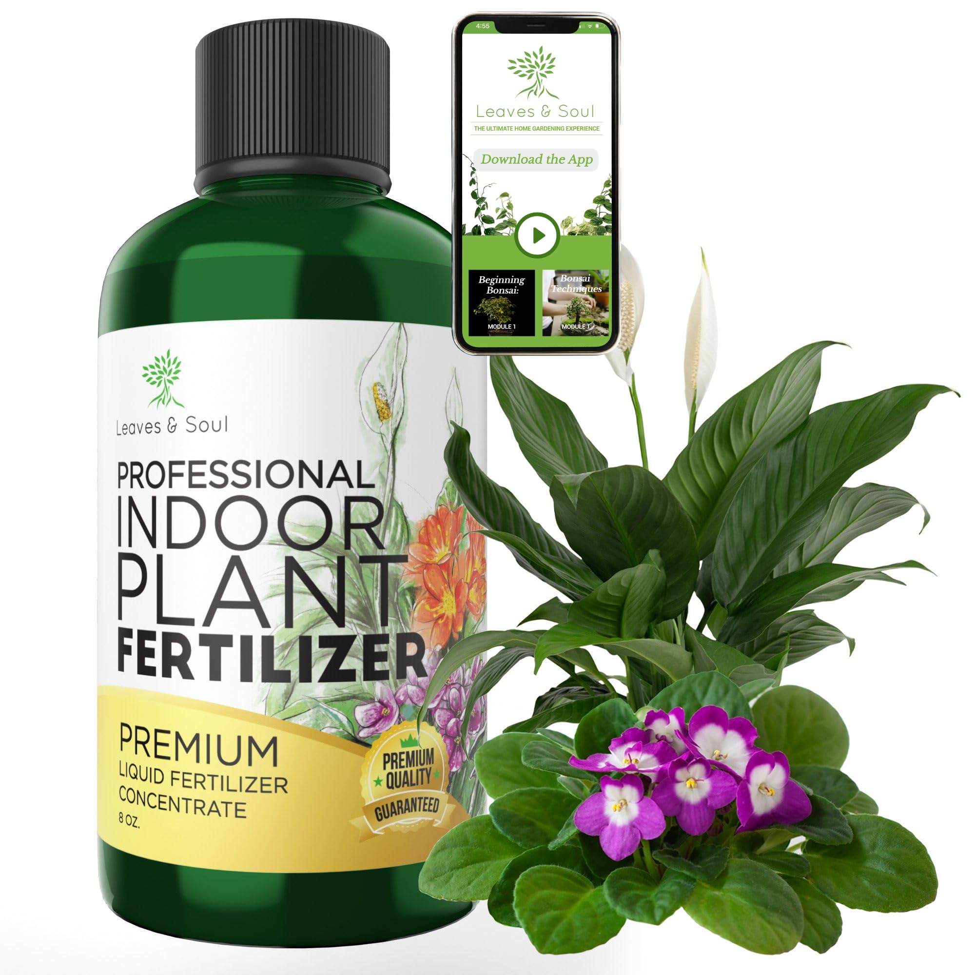 Premium Liquid Indoor Plant Food - 3-1-2 Concentrated Fertilizer for Houseplants & Flowers | All-Purpose Nutrient Blend for Healthy Growth | 8 oz Bottle | Perfect for Home Gardening, Office Plants & Indoor Greenery