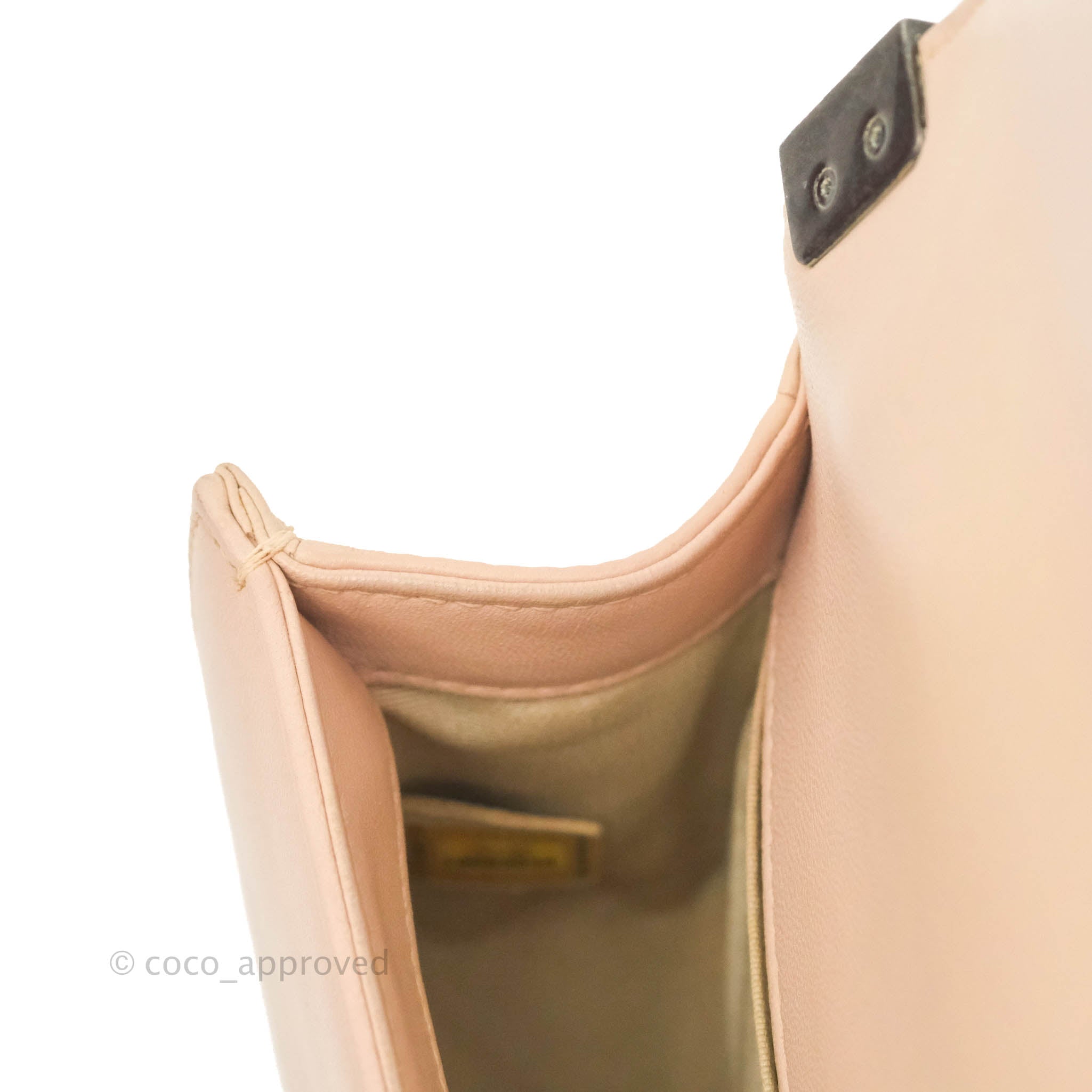 Chanel Boy Small Light Beige Pink Calfskin Bag with Ruthenium Hardware - Luxury Crossbody Purse for Women, Perfect for Date Night & Evening Events