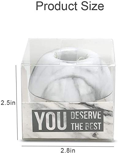 Round Magnetic Paper Clip Holder - 28mm with 100 Paper Clips - Marble Design for Office Desk Organization & Document Management