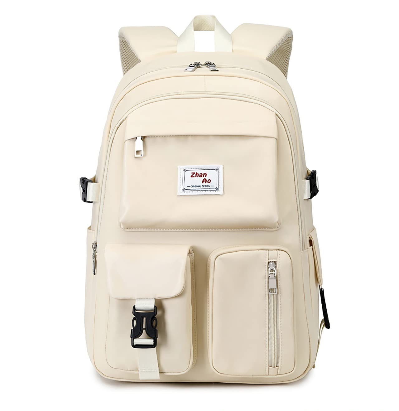 Durable Water Resistant Backpack for Travel & School - Cream 18in | Perfect for Students & Commuters