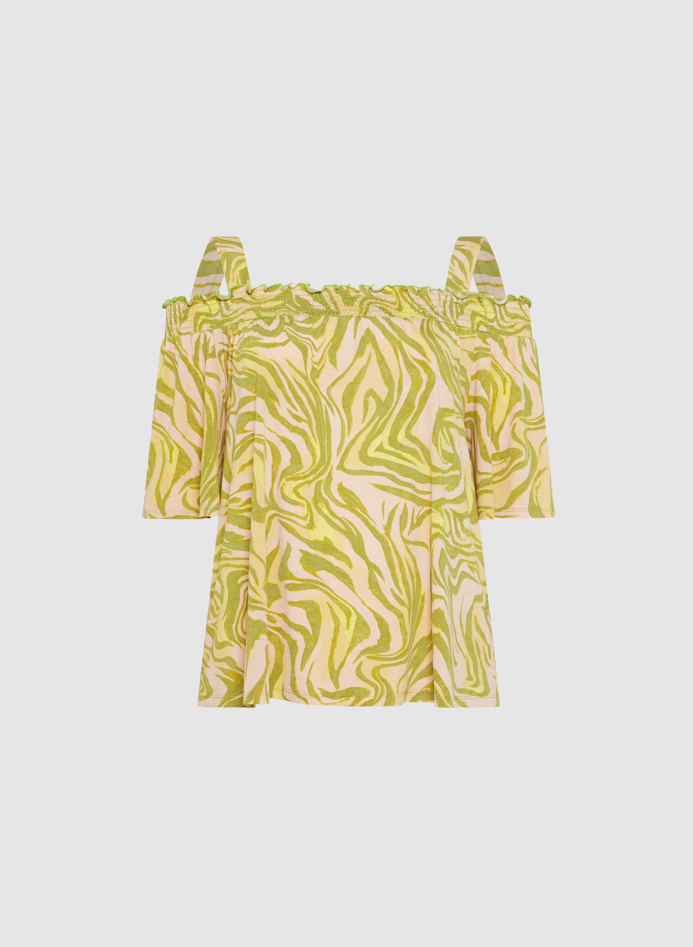 Stylish Abstract Print Off Shoulder Top for Women - Trendy Summer Blouse for Beach, Party & Casual Outfits