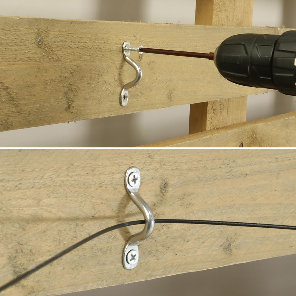 **Heavy Duty 304 Stainless Steel Ceiling Hooks - 10 Pack with Screws for Hanging Plants, Lights & Decor (2.1 Inch) - Rustproof Drop Ceiling Anchors for Indoor & Outdoor Use**