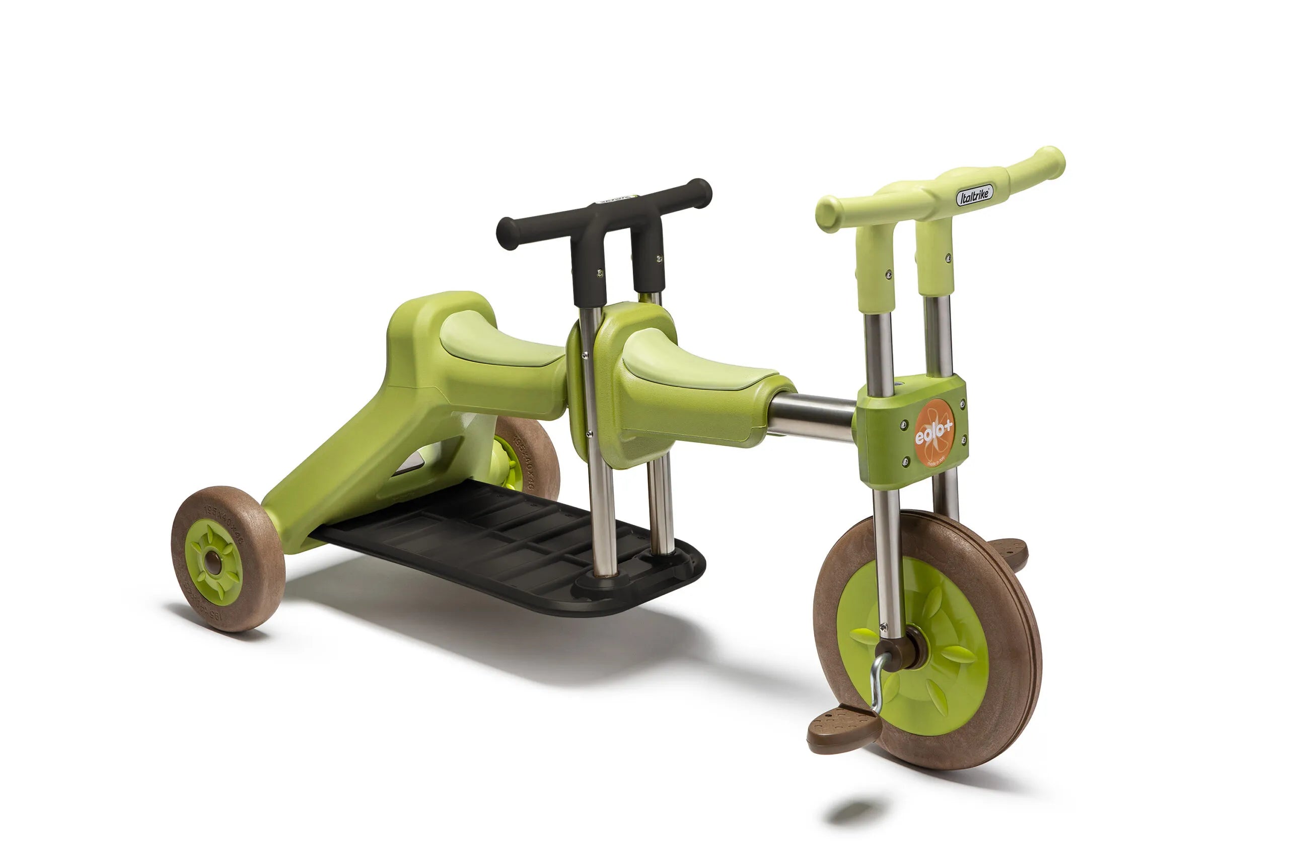 Italtrike Eolo 2-Seat Tricycle for Kids - Green | Outdoor Ride-On Toy for Toddlers & Preschoolers | Perfect for Parks, Backyards & Playdates