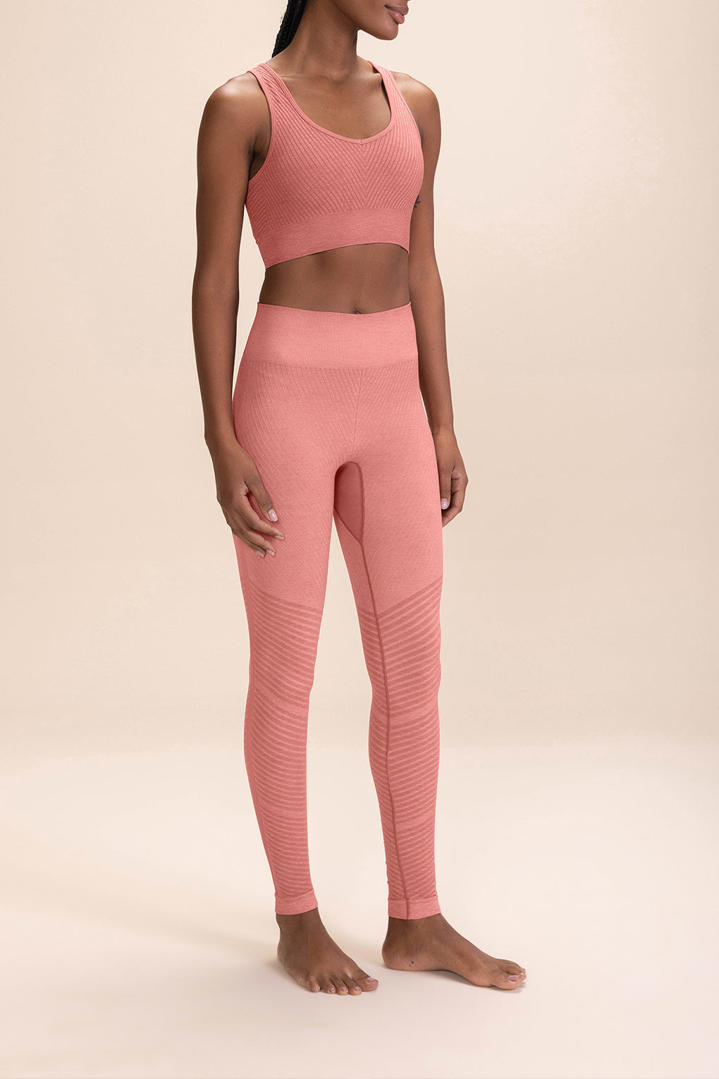 Stripe Seamless Stirrup Leggings for Women - High Waisted Yoga Pants with Comfortable Stretch - Perfect for Workouts, Yoga & Everyday Wear