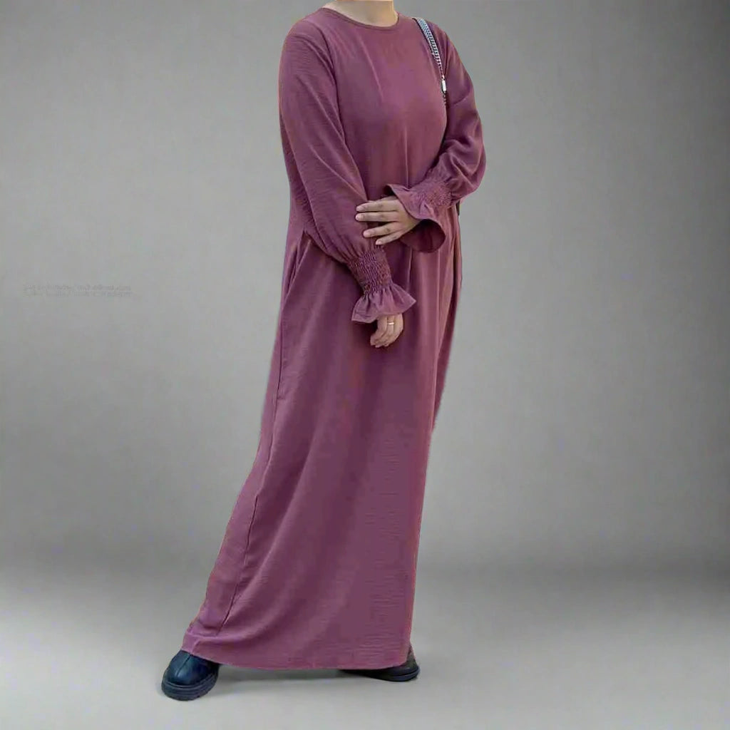 Elegant Modest Fashion Puff Sleeve Abaya Dress for Women - Perfect for Prayer, Special Occasions & Everyday Wear