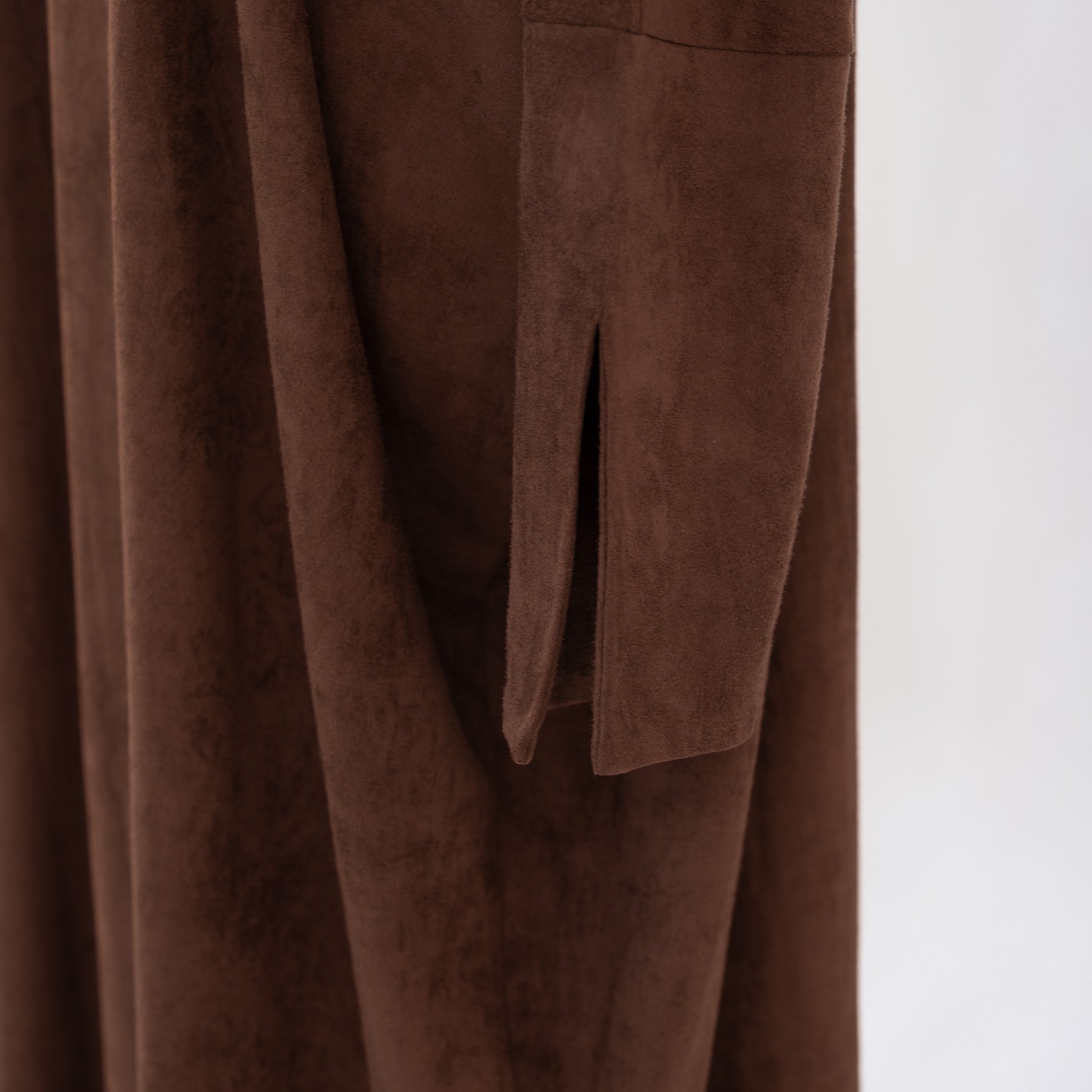 Ellie Suede Long Winter Coat for Women - Warm Brown Trench Coat with Belt, Perfect for Cold Weather, Office, and Outdoor Activities