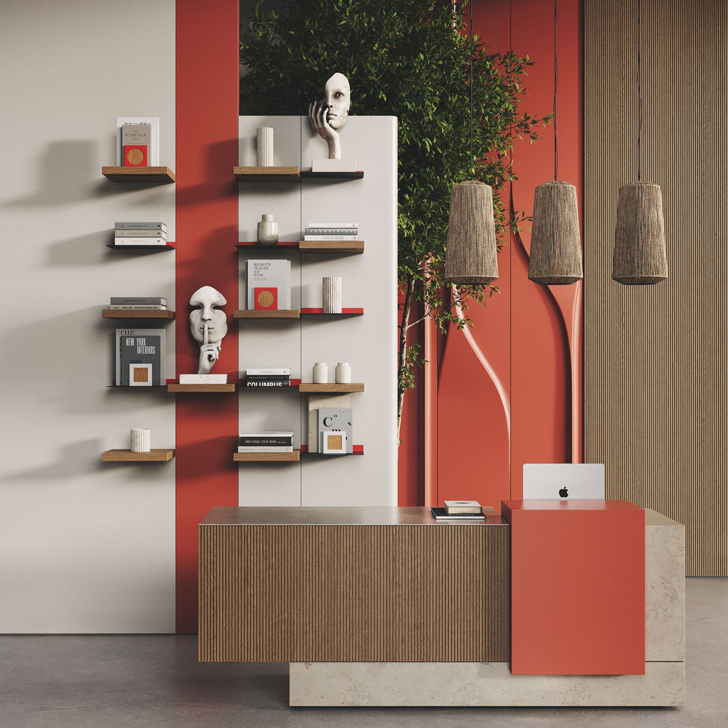 Aksel LED Floating Shelf - Modern Grey Wall Shelf with Built-in Lights for Living Room, Bedroom, or Kitchen Decor
