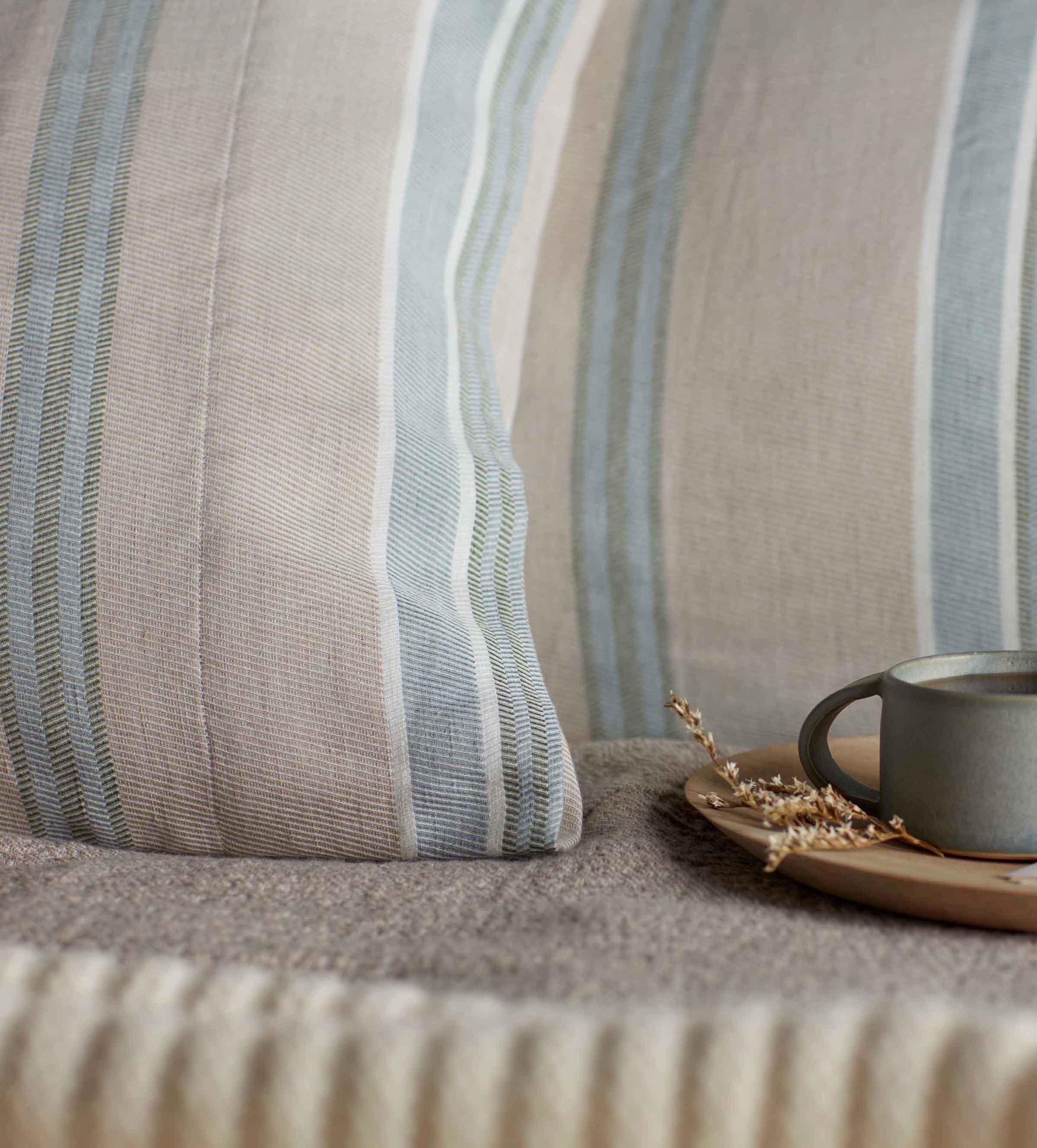 Selsey Stripe Cotton Linen Bedding Set - Soft & Breathable Queen Size Bed Sheets for Comfortable Sleep - Perfect for Home, Hotel, and Guest Room Decor
