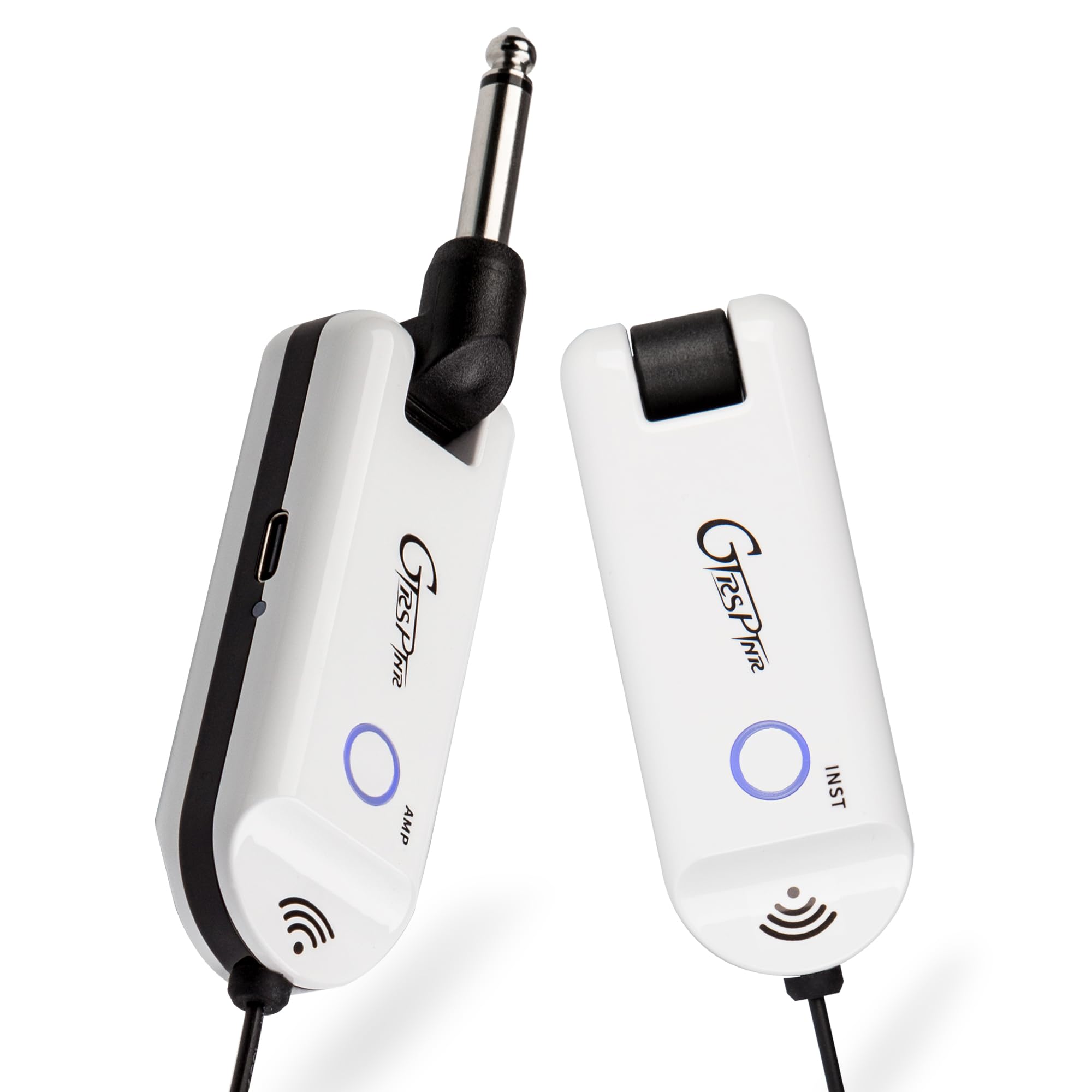 MOOER GWU4 UHF Wireless System Transmitter & Receiver - 4-Channel Rechargeable for Electric Guitar, Bass Guitar & Amp (White) | Perfect for Live Performances, Studio Recording & Stage Shows